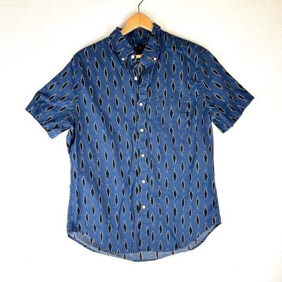 J. Crew Other - J Crew Linen Blend Leaf Print Button Down‎ Shirt Resort Business Casual